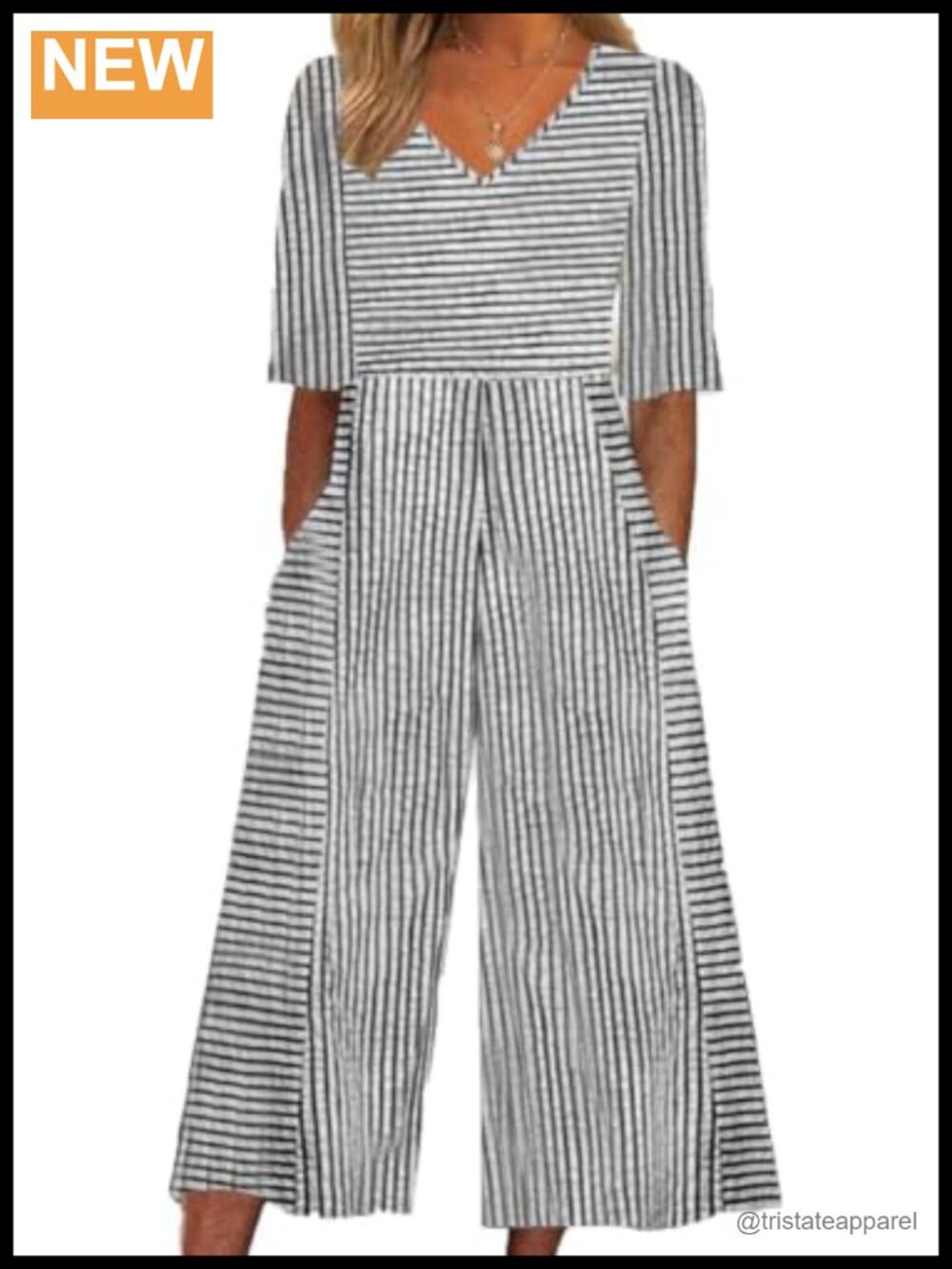 Womens Jumpsuit V Neck Short Sleeve Wide Leg Loose Flowy One Piece